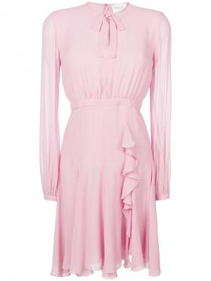Платье с оборками Giambattista Valli. Цвет: розовый и фиолетовый
