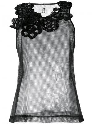 Блузка с цветочной отделкой Comme Des Garçons Noir Kei Ninomiya. Цвет: чёрный