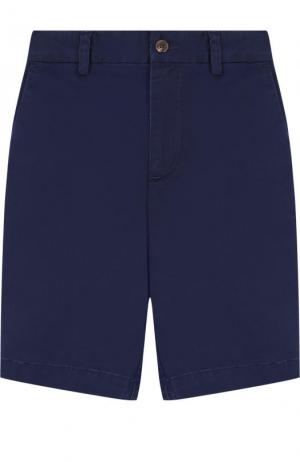 Однотонные хлопковые шорты Polo Ralph Lauren. Цвет: синий