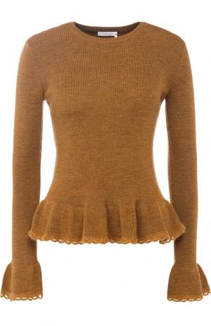 Шерстяной пуловер с расклешенными рукавами See by Chloé. Цвет: коричневый