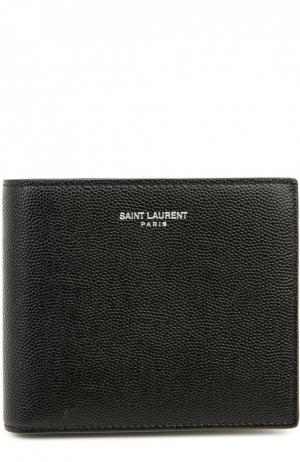 Кожаное портмоне Paris с отделениями для кредитных карт Saint Laurent. Цвет: черный