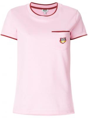Футболка с накладным карманом Kenzo. Цвет: розовый и фиолетовый