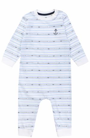 Хлопковая пижама с принтом Sanetta Fiftyseven. Цвет: голубой