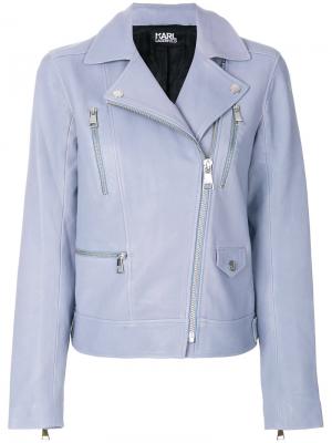 Байкерская куртка Ikonik Odina Karl Lagerfeld. Цвет: синий