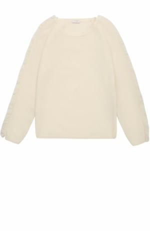Шерстяной пуловер с бахромой Il Gufo. Цвет: кремовый