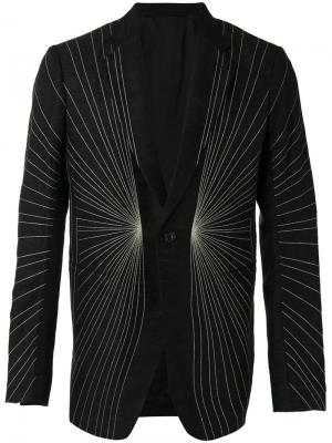 Пиджак с вышивкой Rick Owens. Цвет: чёрный
