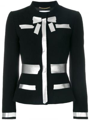 Пиджак с серебристым принтом Moschino. Цвет: чёрный