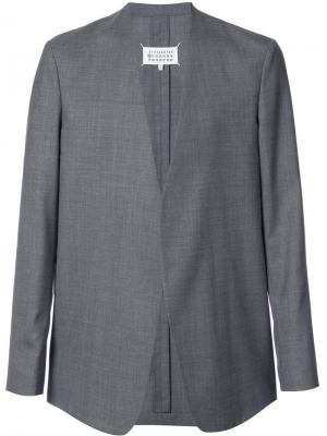 Пиджак с открытым передом без воротника Maison Margiela. Цвет: серый