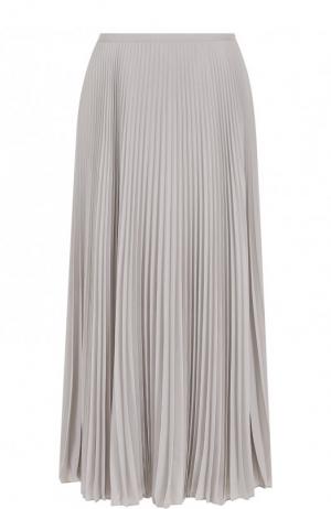 Однотонная плиссированная юбка-миди Escada. Цвет: серый