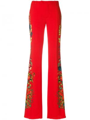 Расклешенные брюки с цветочным принтом Etro. Цвет: красный