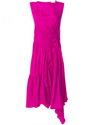 Платье миди с драпировкой Koché. Цвет: розовый и фиолетовый