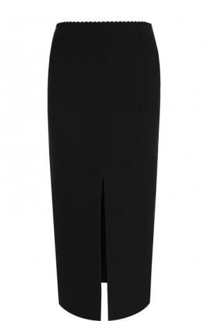 Однотонная юбка-миди с высоким разрезом Proenza Schouler. Цвет: черный