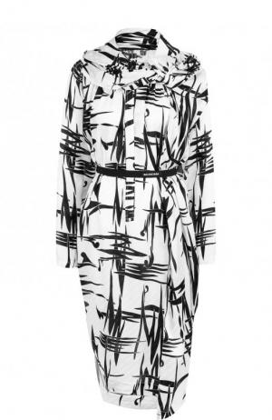 Платье-миди асимметричного кроя с принтом Balenciaga. Цвет: черно-белый
