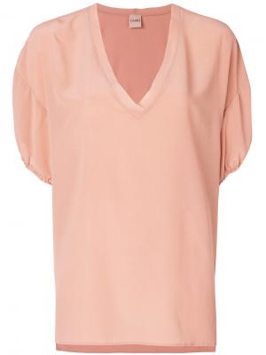 Струящаяся блузка с V-образным вырезом Nude. Цвет: розовый и фиолетовый