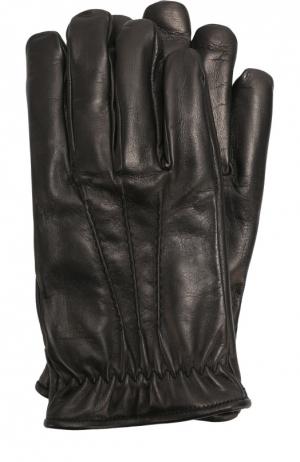 Кожаные перчатки с подкладкой из кашемира Brioni. Цвет: черный
