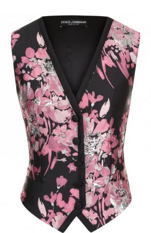 Приталенный жилет на пуговицах с принтом Dolce & Gabbana. Цвет: розовый