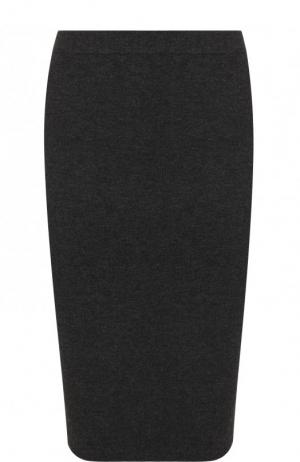 Однотонная юбка-карандаш из шерсти D.Exterior. Цвет: темно-серый