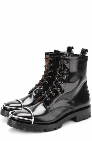 Кожаные ботинки с металлической отделкой на мысе Alexander Wang. Цвет: черный