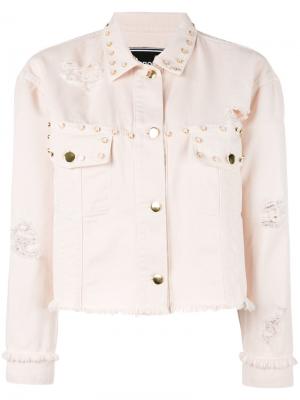 Джинсовая куртка с заклепками Marco Bologna. Цвет: розовый и фиолетовый