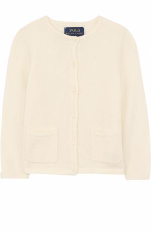 Шерстяной кардиган с карманами Polo Ralph Lauren. Цвет: белый