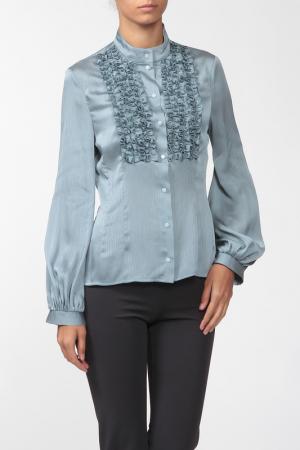 Блуза с рюшей Adzhedo. Цвет: серый металлик