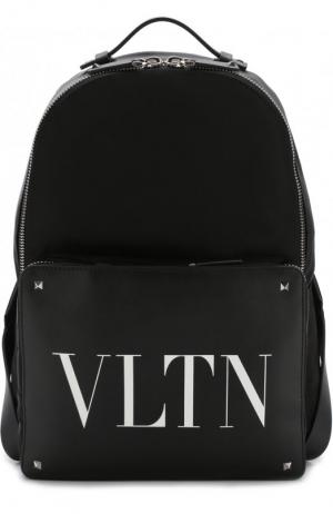 Текстильный рюкзак  Garavani с отделкой из кожи Valentino. Цвет: черный