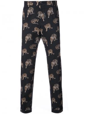 Брюки с леопардовым принтом Dolce & Gabbana. Цвет: чёрный