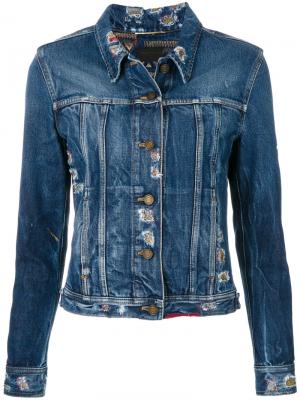 Приталенная джинсовая куртка Saint Laurent. Цвет: синий