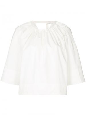 Блузка с воротником со сборкой Astraet. Цвет: белый