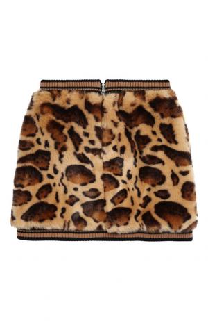 Мини-юбка с фактурной отделкой Dolce & Gabbana. Цвет: коричневый