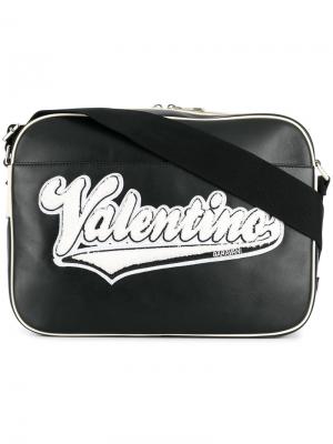 Сумка-мессенджер с нашивкой логотипа Valentino. Цвет: чёрный