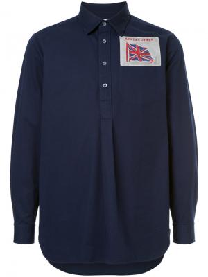 Рубашка с заплаткой флагом Kent & Curwen. Цвет: синий
