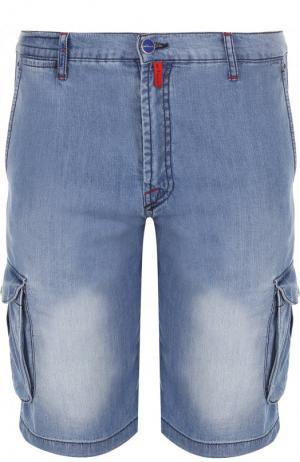 Джинсовые шорты с накладными карманами Kiton. Цвет: голубой