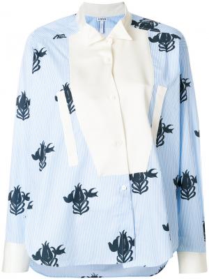 Блузка с цветочным принтом Loewe. Цвет: синий