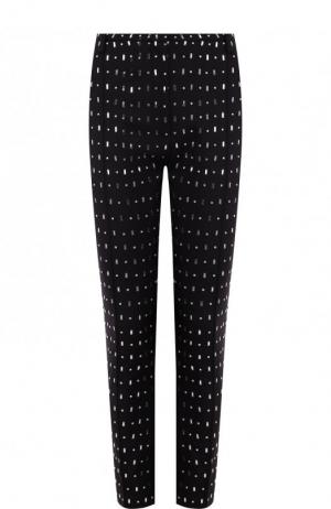 Укороченные брюки из смеси шерсти и шелка с декоративной отделкой Valentino. Цвет: черный