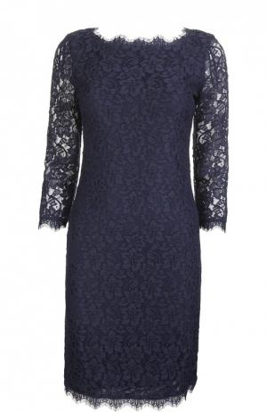 Кружевное платье-футляр Diane Von Furstenberg. Цвет: темно-синий