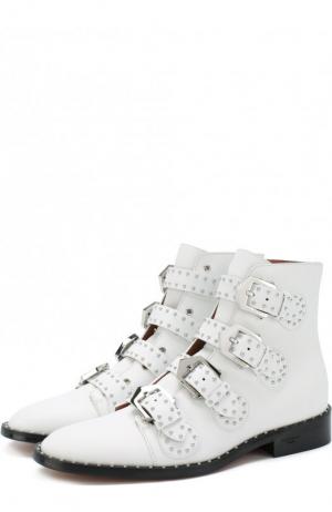 Кожаные ботинки Elegant Studs с заклепками Givenchy. Цвет: белый