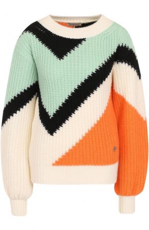 Кашемировый пуловер фактурной вязки Emilio Pucci. Цвет: разноцветный