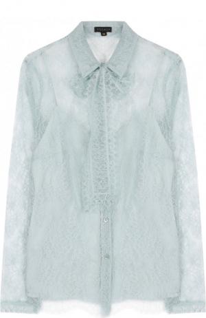Прозрачная кружевная блуза с воротником аскот Escada. Цвет: светло-зеленый