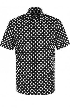 Хлопковая рубашка с короткими рукавами Dolce & Gabbana. Цвет: черно-белый