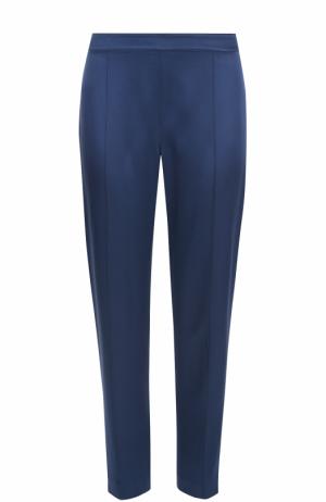 Укороченные брюки прямого кроя со стрелками St. John. Цвет: синий