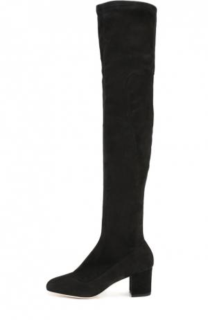 Замшевые ботфорты Jackie на устойчивом каблуке Dolce & Gabbana. Цвет: черный