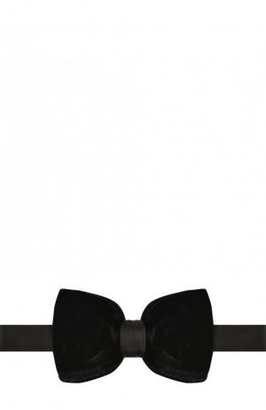 Галстук-бабочка из смеси шелка и вискозы Giorgio Armani. Цвет: черный