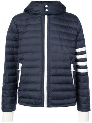 Куртка-пуховик с полосами Thom Browne. Цвет: синий