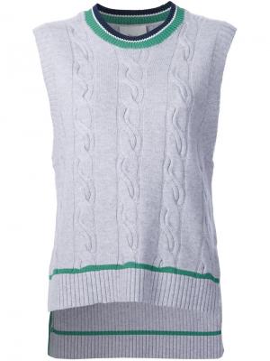 Вязаный свитер без рукавов 3.1 Phillip Lim. Цвет: серый