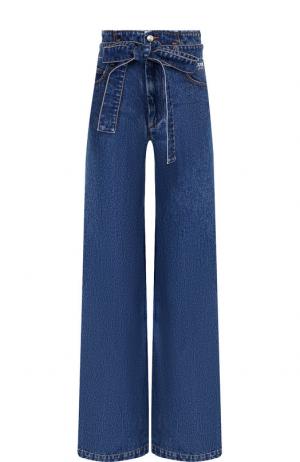 Расклешенные джинсы с поясом MSGM. Цвет: синий
