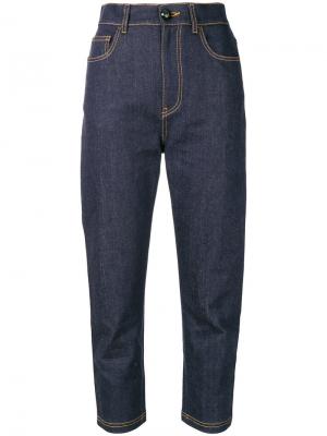 Укороченные джинсы прямого кроя Fendi. Цвет: синий