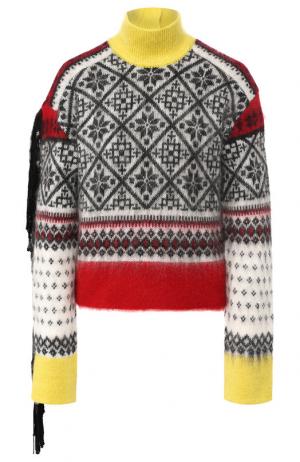 Пуловер с высоким воротником и бахромой No. 21. Цвет: разноцветный