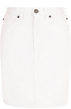 Однотонная джинсовая мини-юбка CALVIN KLEIN 205W39NYC. Цвет: белый
