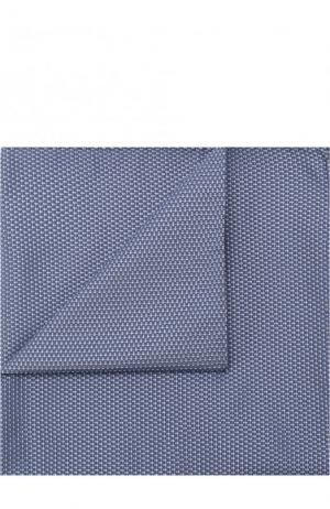 Шелковый платок с узором BOSS. Цвет: голубой